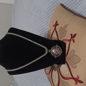 Silver necklace with ancient coin pendant